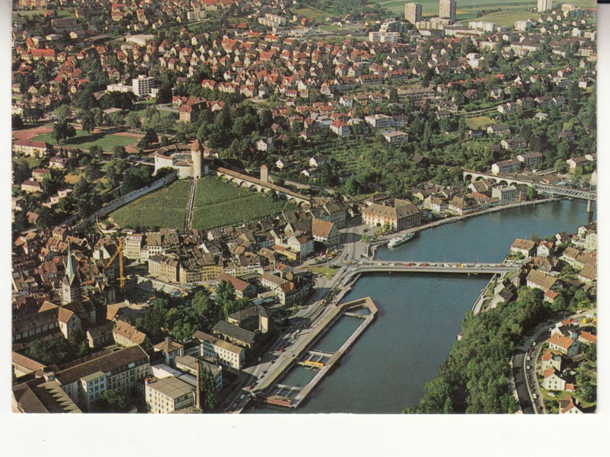 Ansichtskarten: Schaffhausen Flugaufnahme ca. 1970 – Gebraucht aus Bürglen TG von StampGraf