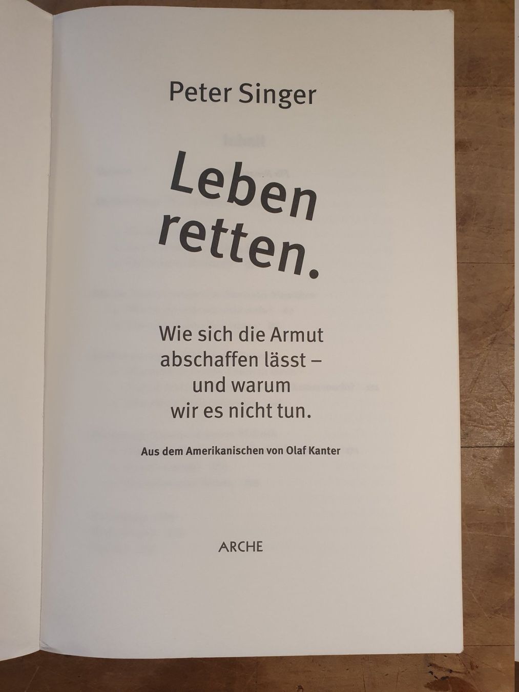 Libri: Leben retten - Peter Singer - Arche - Deutsch – Usato da Zürich venduto da loosebone 2