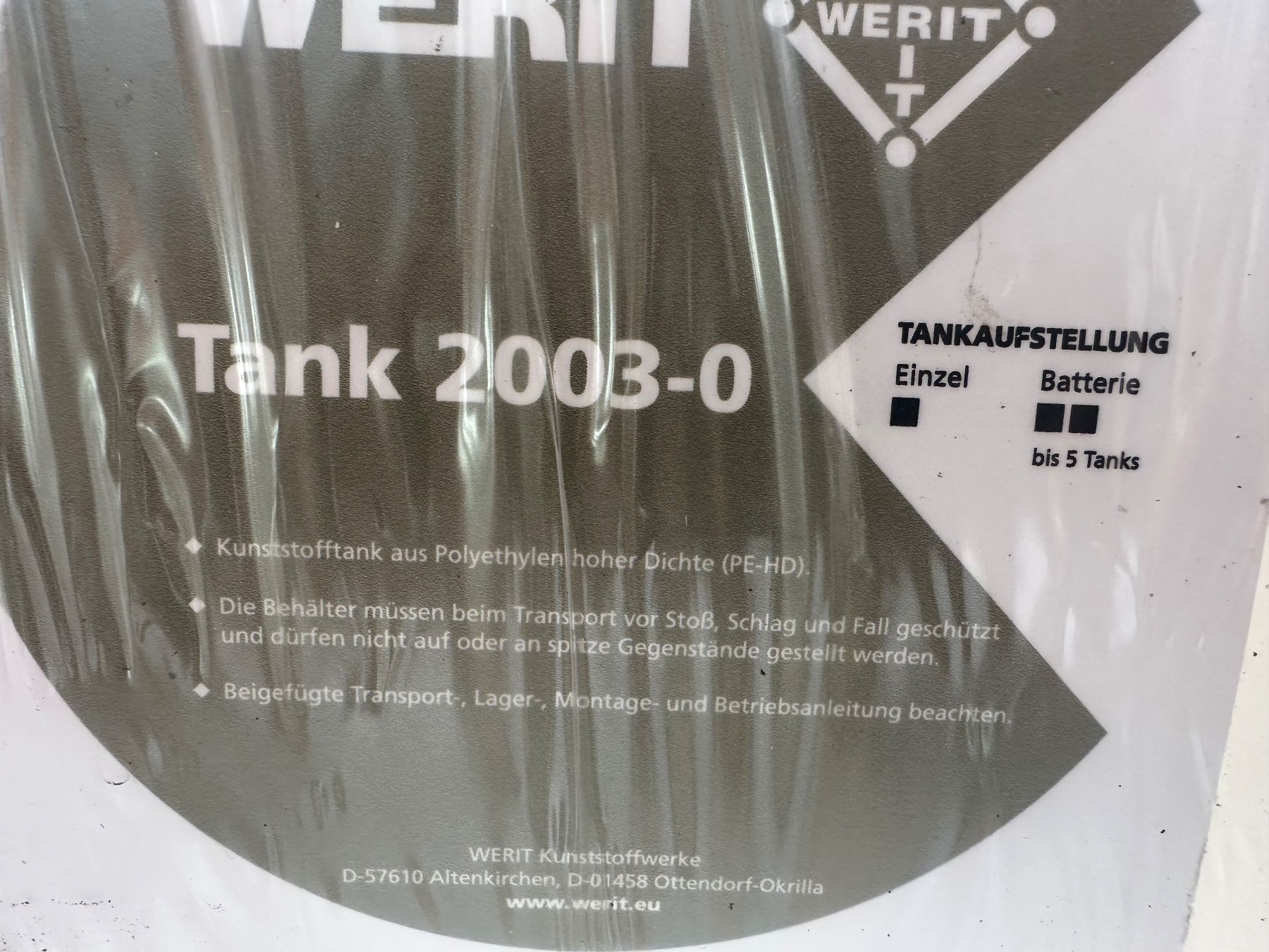 Riscaldamento: Heizöltank 2000 Liter Werit Einwandig – Nuovo e nell'imballaggio originale da Schöfflisdorf venduto da Dance04 2