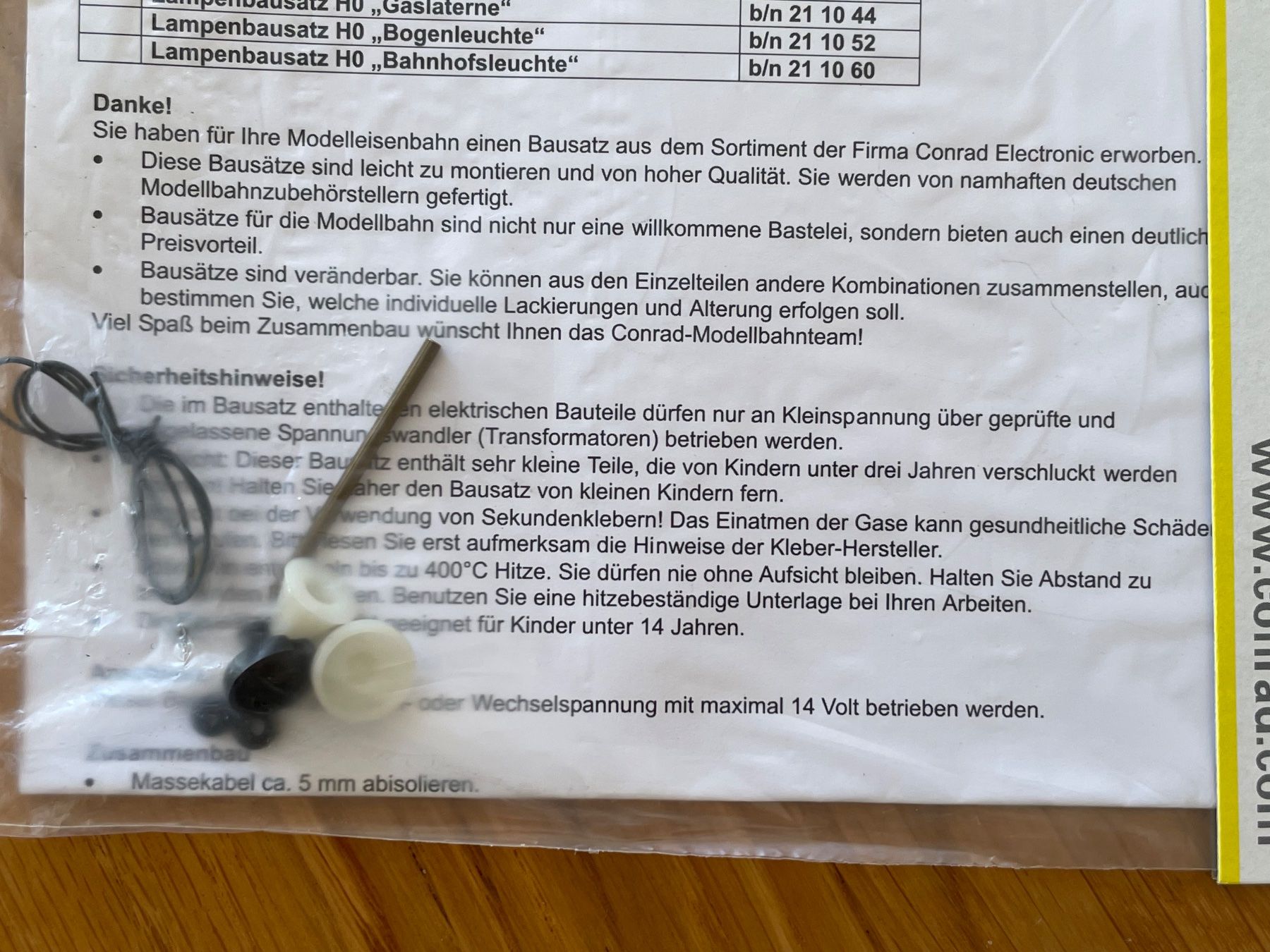 Modellini di ferrovie: Conrad Gaslaterne, Messingbausatz, Neu, Originalverpackt – Nuovo e nell'imballaggio originale da Bern venduto da Empe76 1