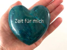 Herz Kristallstein mit Gravur "Zeit für mich"