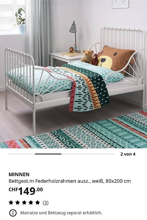 Letti: Minnen Kinderbett von Ikea – Usato da Strengelbach venduto da pat_6jp2 2