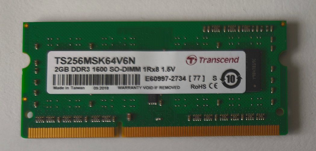 Schede di memoria: 2GB Transcend DDR3 1600 SO-DIMM Modul (RAM) – Usato da Hagendorn venduto da Thom.74 1
