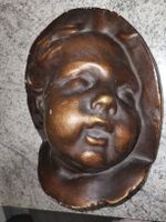 Antikes Wandrelief, Engelskopf, Gips, Vintage, Shabby Chic