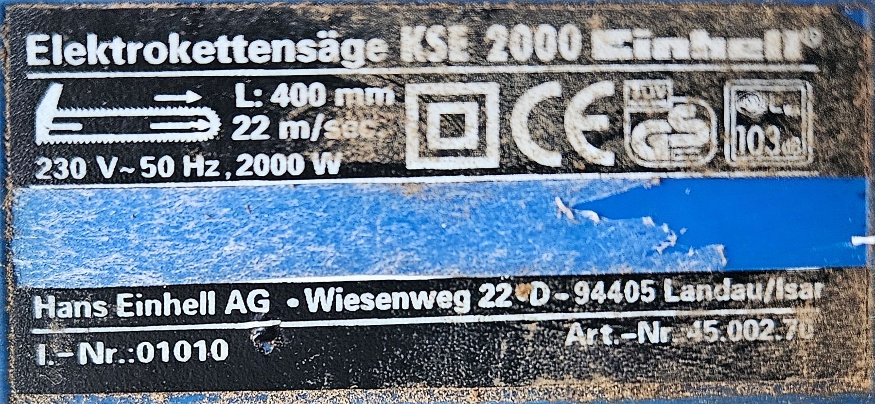 Einhell Seghe: Elektro-Kettensge KSE 2000 Einhell, 2000W, 400mm ! – Usato da Oberburg venduto da znas 4