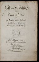 ZIFFER DER SPHINX ODER TYPEN DER ZEIT,WAHRSAGEN,1819,RAR