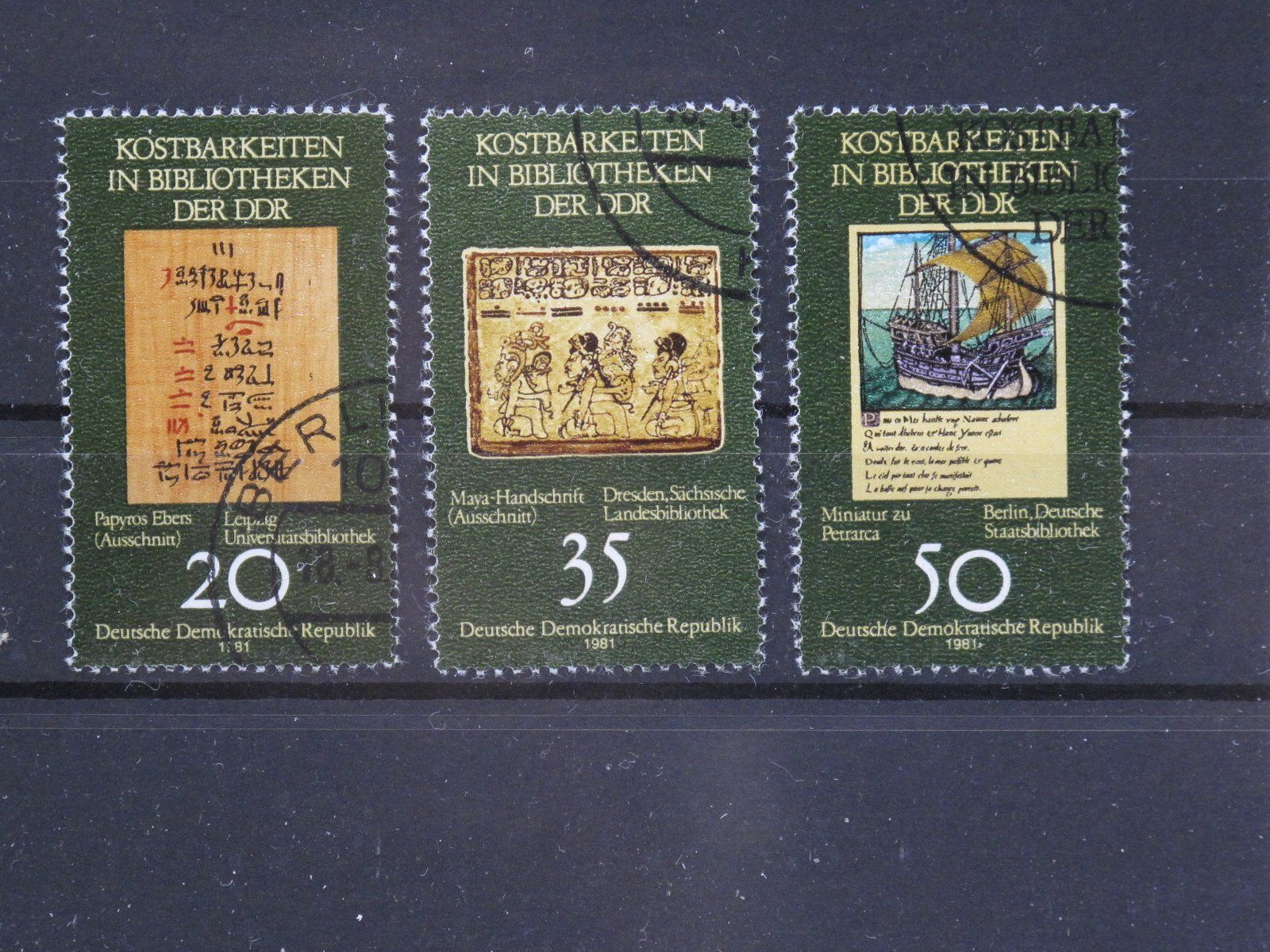 Tutti i francobolli: DDR 1981 Kostbarkeiten Bibliothek gest. – Usato da Wil SG venduto da fva01