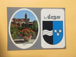 AK Abziehbild Aargau und Aarau Vynilwappen