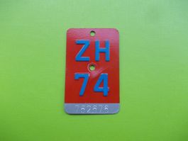 Velonummer / Fahrradnummer ZH 74