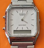 ✅CASIO Quarzuhr Analog-Digital Edelstahl Vintage 80er📌
