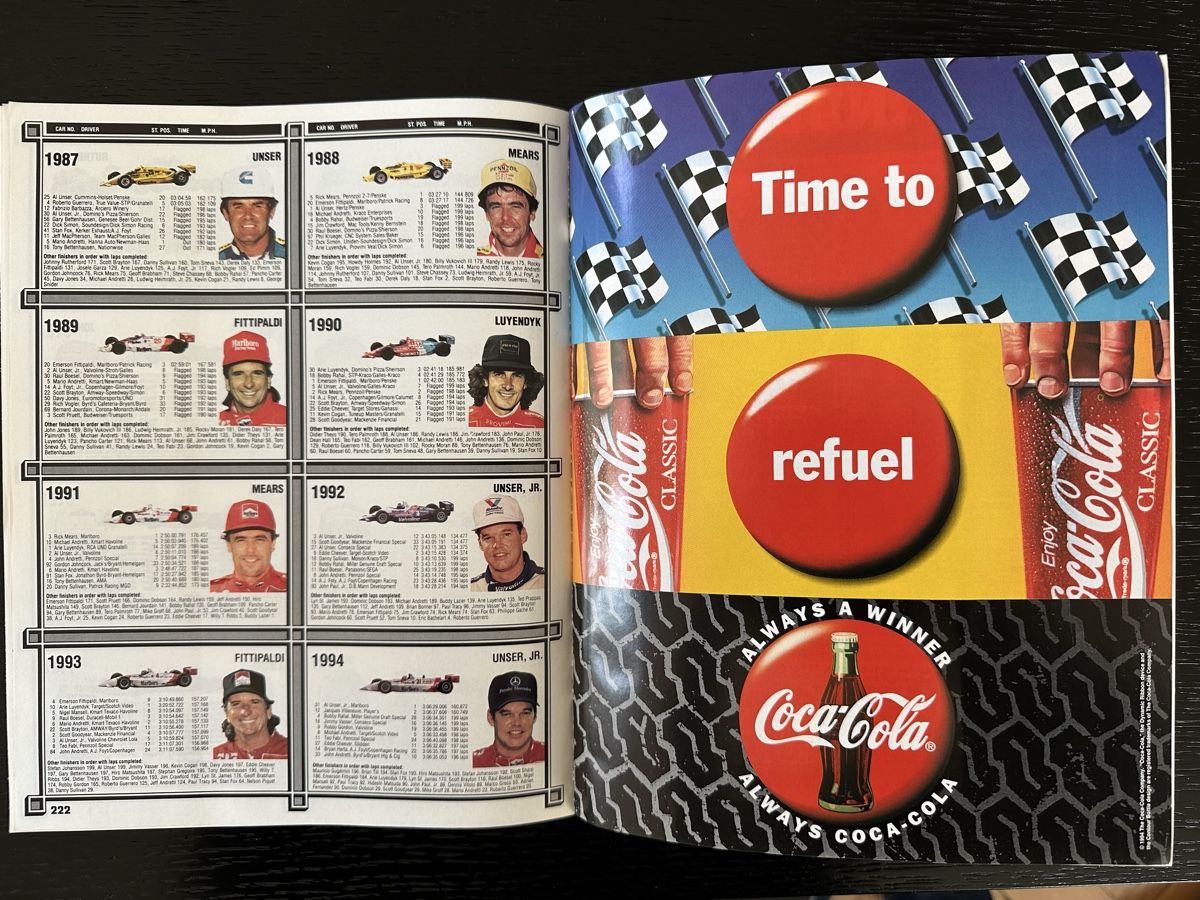 Sammelbilder & Trading cards: Program der 79. Austragung der Indy 500, 1995. – Gebraucht aus Bern von 3636-agb 3