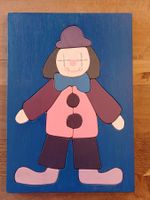 Puzzle, Holz, Clown, 17 Teile, handgemacht, Rahmenpuzzle