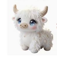 Häkelset Amigurumi für Anfänger-weisse Highland-Kuh