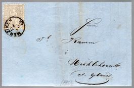 1868 FALTBRIEF MENZIKEN NACH GLARUS SITZENDE HELVETIA - GI33