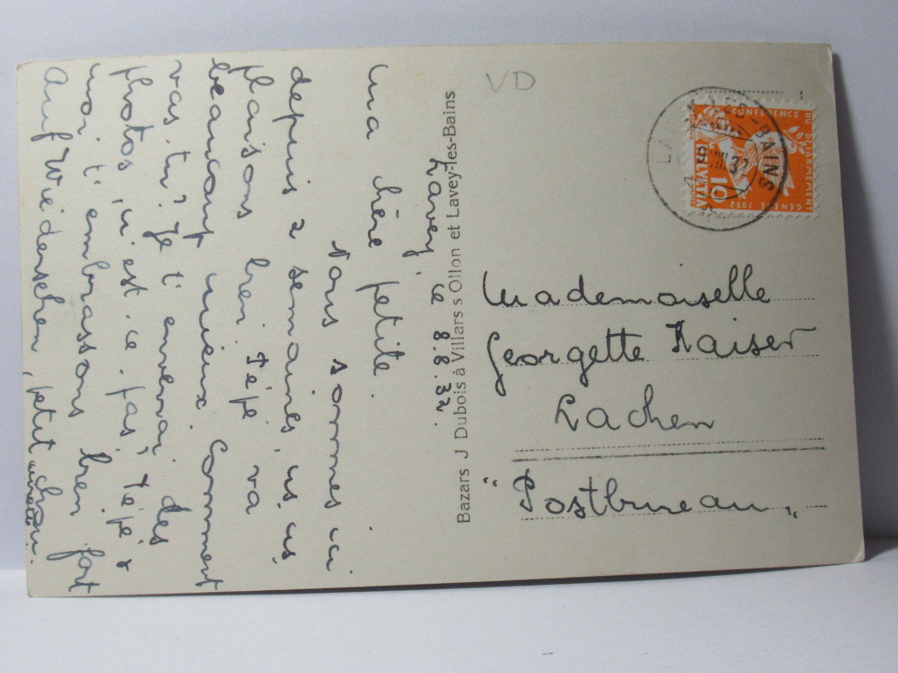 Cartoline postali: La Cascade près Lavey - Les - Bains 1932 – Usato da Grenchen venduto da Bluemchen1900 1