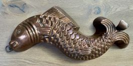 Sehr seltene antike Backform Kupfer Fisch 38 cm
