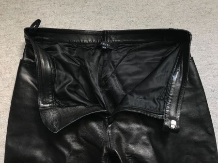 Vintage Pantalon " Gucci " cuir noir Hose