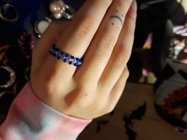 Fingerring handmade Ringgrösse 56 blau