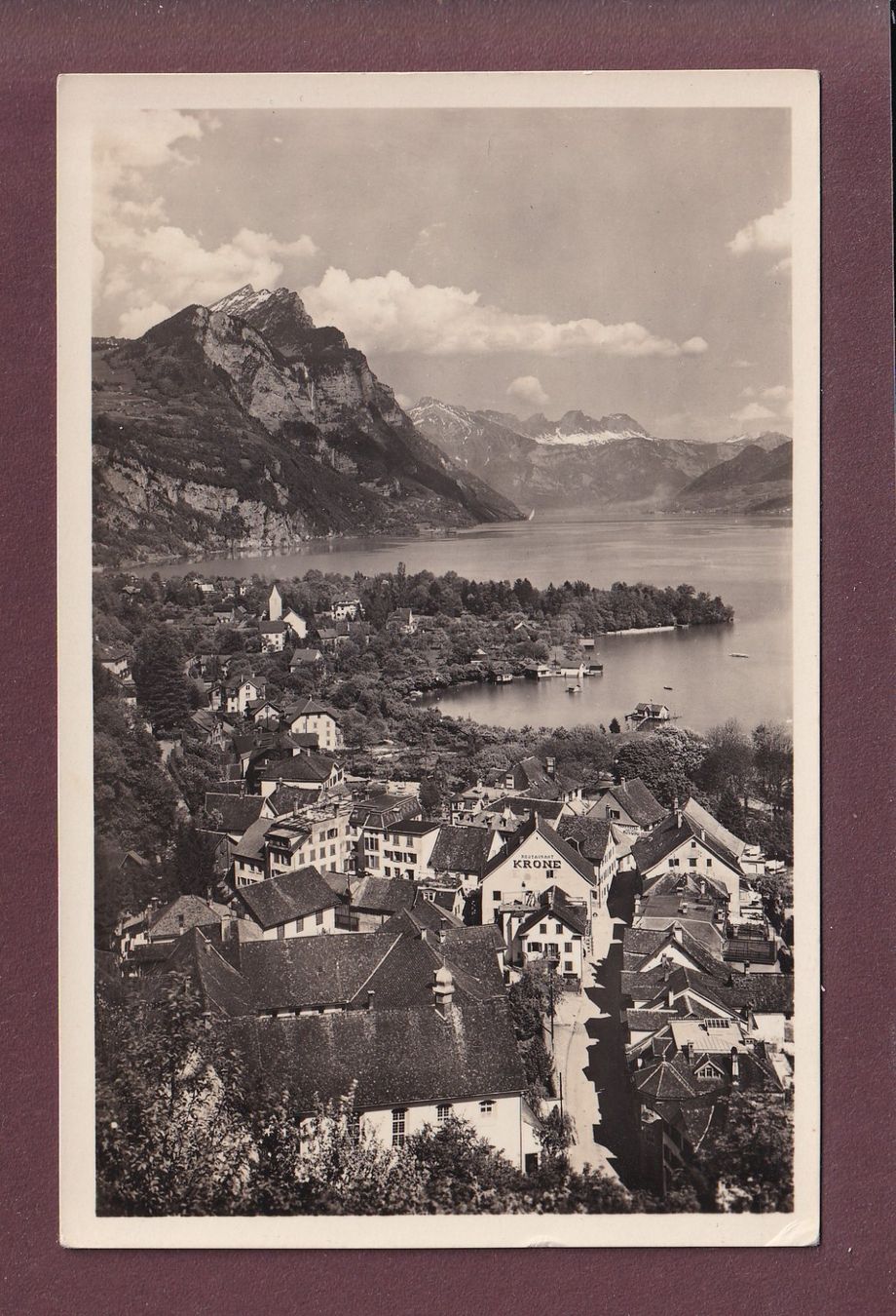 Cartoline postali: WEESEN - Leistkamm - Restaurant Krone – Usato da Pully venduto da nicecards