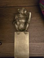 Dekofigur Affe Lawrence Grey Gold ca. L15 B13 H38cm