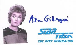 Ann Gillespie STAR TREK TNG Autogramm signiert Karte 7x10cm