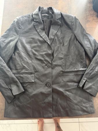 Schwarzer Blazer aus Kunstleder von Tally Weijl in Groesse M