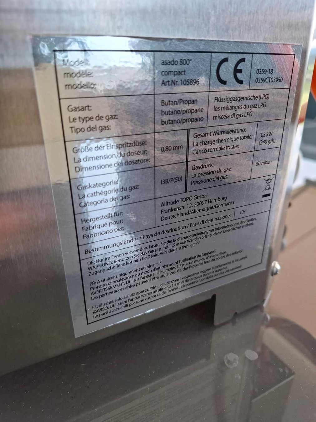 Grils: Asado 800 Oberhitzegrill – D'occasion à Büron par myTechno 2