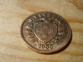 (D1) Départ 1 CHF 2 Rappen 1933