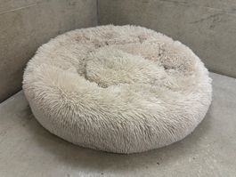 Pet bed donut fluffy round 80cm 🤍 Haustierbett rund