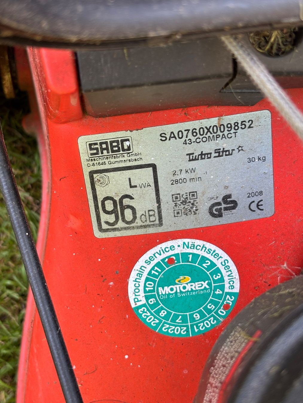 Tagliaerba: Sabo Rasenmäher 43-Compact, Benzinantrieb – Usato da Gebenstorf venduto da Ta-Dah 2