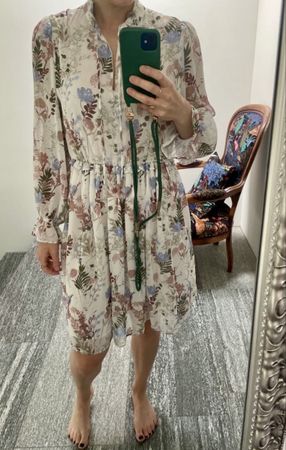 Cute Floral Dress Size 36, Long Sleeve