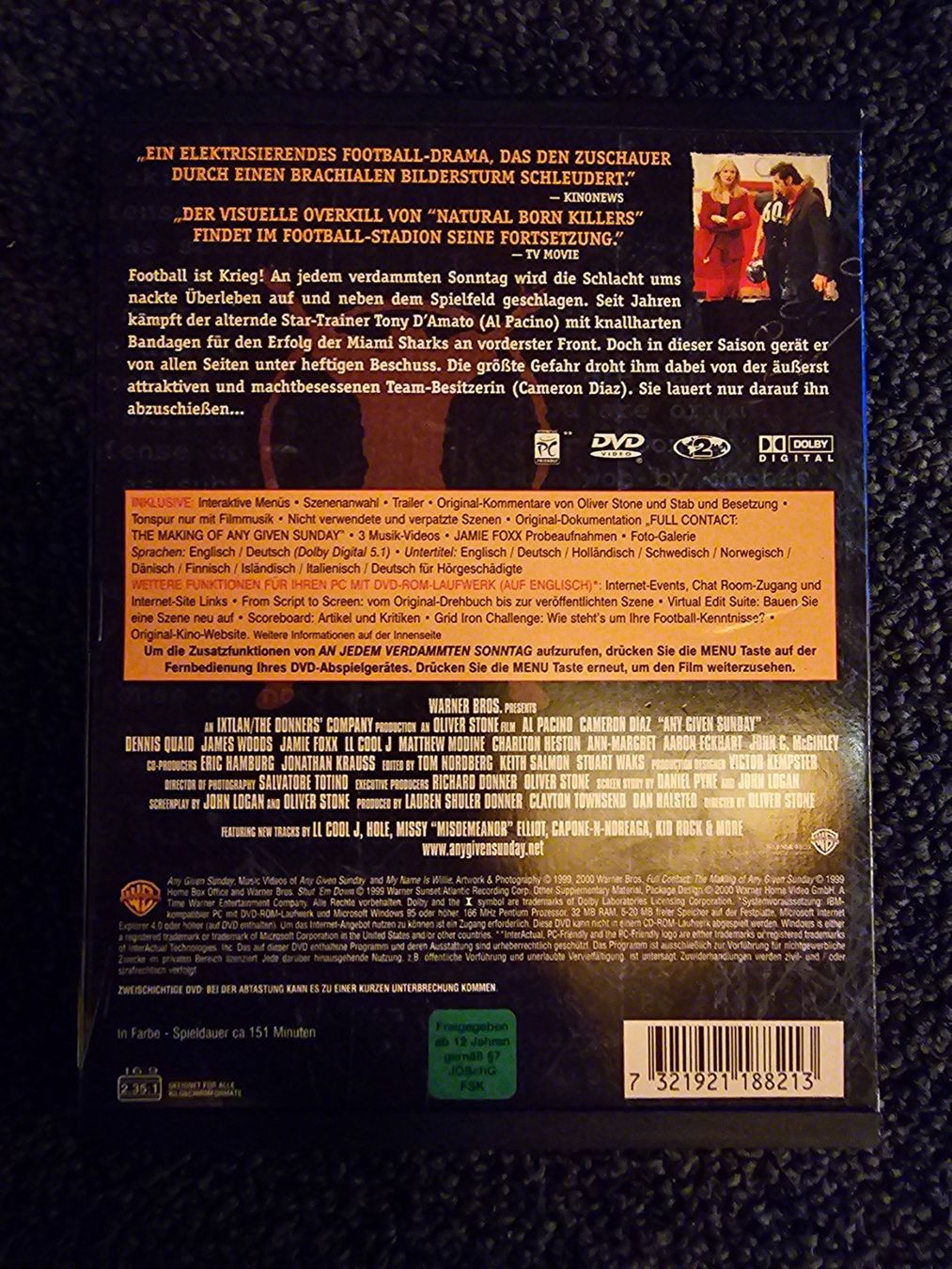 Tutti i DVDs: AN JEDEM VERDAMMTEN SONNTAG(13767) – Usato da Ruswil venduto da M71 1