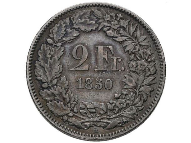Toutes les monnaies: Schweiz 2 Franken 1850 A – D'occasion à Tägerwilen par Beata1sager 1