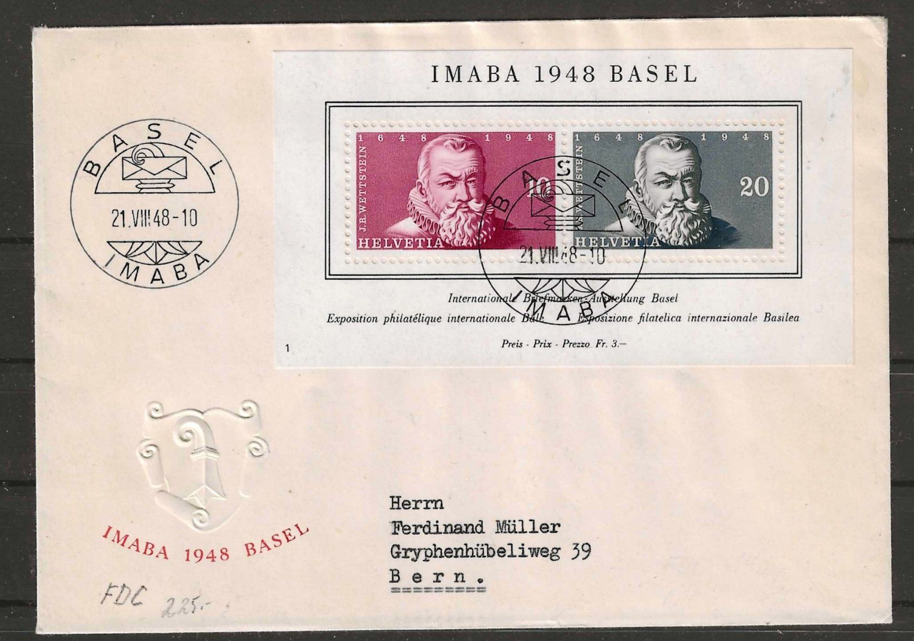 Tutti i francobolli: 1948 : Imaba Block - FDC : KP 120.-- – Usato da Gümligen venduto da Geniusbuy
