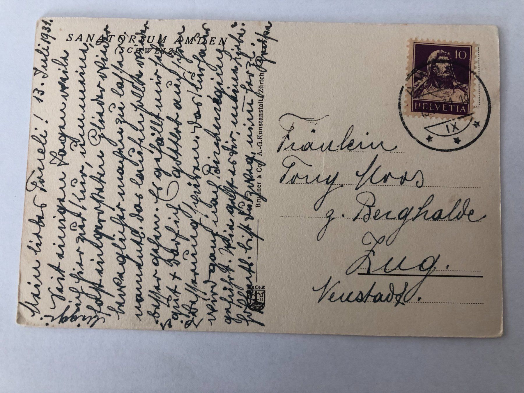 Cartes postales: Kurhaus des Alpes  Amden 1931 – D'occasion à Pfäffikon ZH par Waltoversand 1