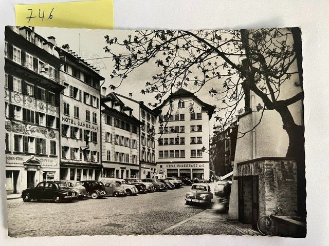 Cartoline postali: alte Ansichtskarte Luzern Mühlenplatz, 1955 – Usato da Niederwil AG venduto da dahu75