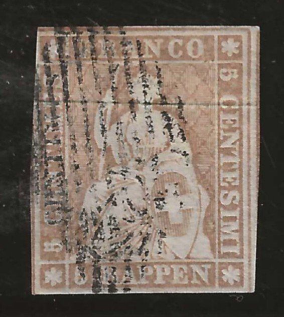 Tutti i francobolli: 1856 : Strubel Nr. 22F, KP 1400.-- – Usato da Gümligen venduto da Geniusbuy