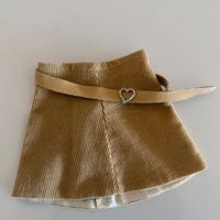 Puppenkleider, Gürtel Sasha, Herz Schnalle mit Strass, Leder