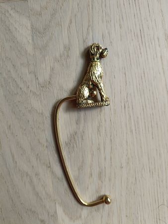 Vintage Taschen-Accessoires, goldfarbener Hund