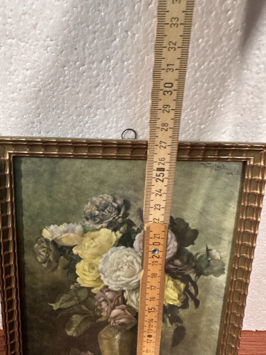 Gemälde: Tableau ancien, nature morte aux roses – Gebraucht aus Lausanne von artnouveau04 6