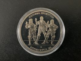 versilberte Medaille 40 mm, Wilhelm Tell / Rütlischwur
