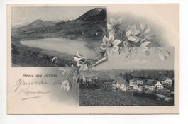 LITHO Jugendstil Gruss aus HÜTTEN 1906 gel. Feldpost