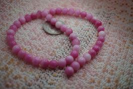 Kugel Strang  Rosa    look  8mm  Imitat aus Quarz&Mangan