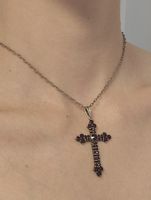 Kreuzanhänger Silber mit Granat