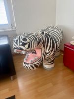 Deko Hippopotamus Zebra Optik gross handgefertigt