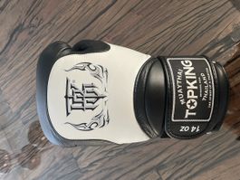 Boxhandschuhe Top King Muay Thai schwarz weiss 14 oz