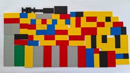 Lego Platten Konvolut, div. Farben, ca. 50 Stk, Vintage