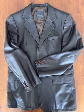 Herren Blazer Lederjacke (Braun)