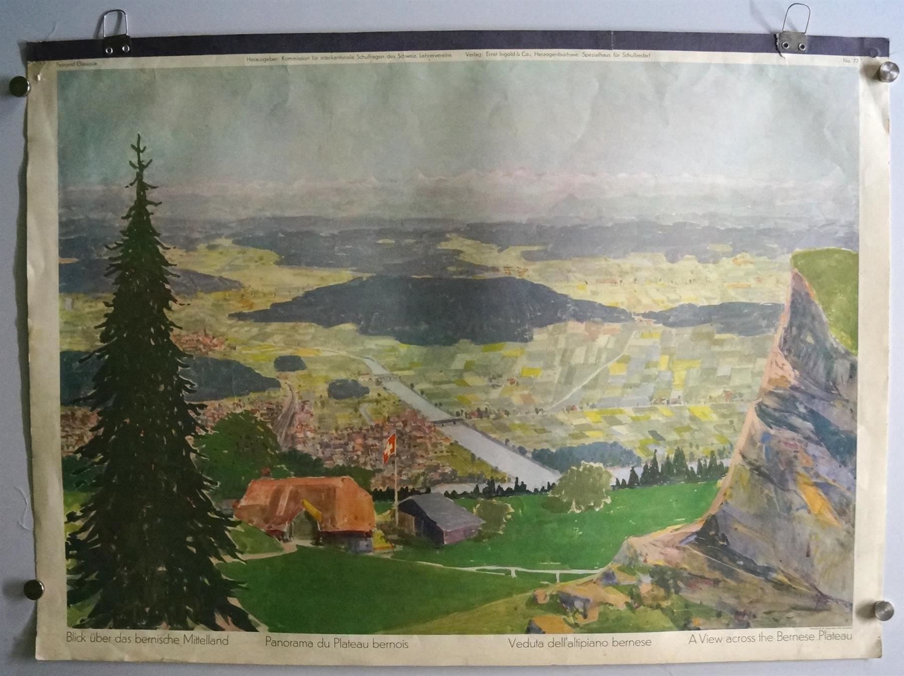 Foto & Immagini: Schulwandbild  Blick über das bernische Mittelland – Usato da Härkingen venduto da sammelbecken 1