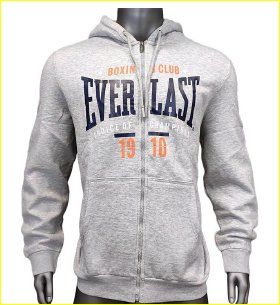 Hoodie Everlast 1910 Boxing Club - Grösse M - hellgrau/blau